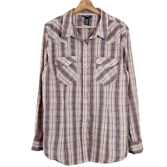 Wrangler Retro Striped Western Snap Down Shirt - Picture 2 of 6